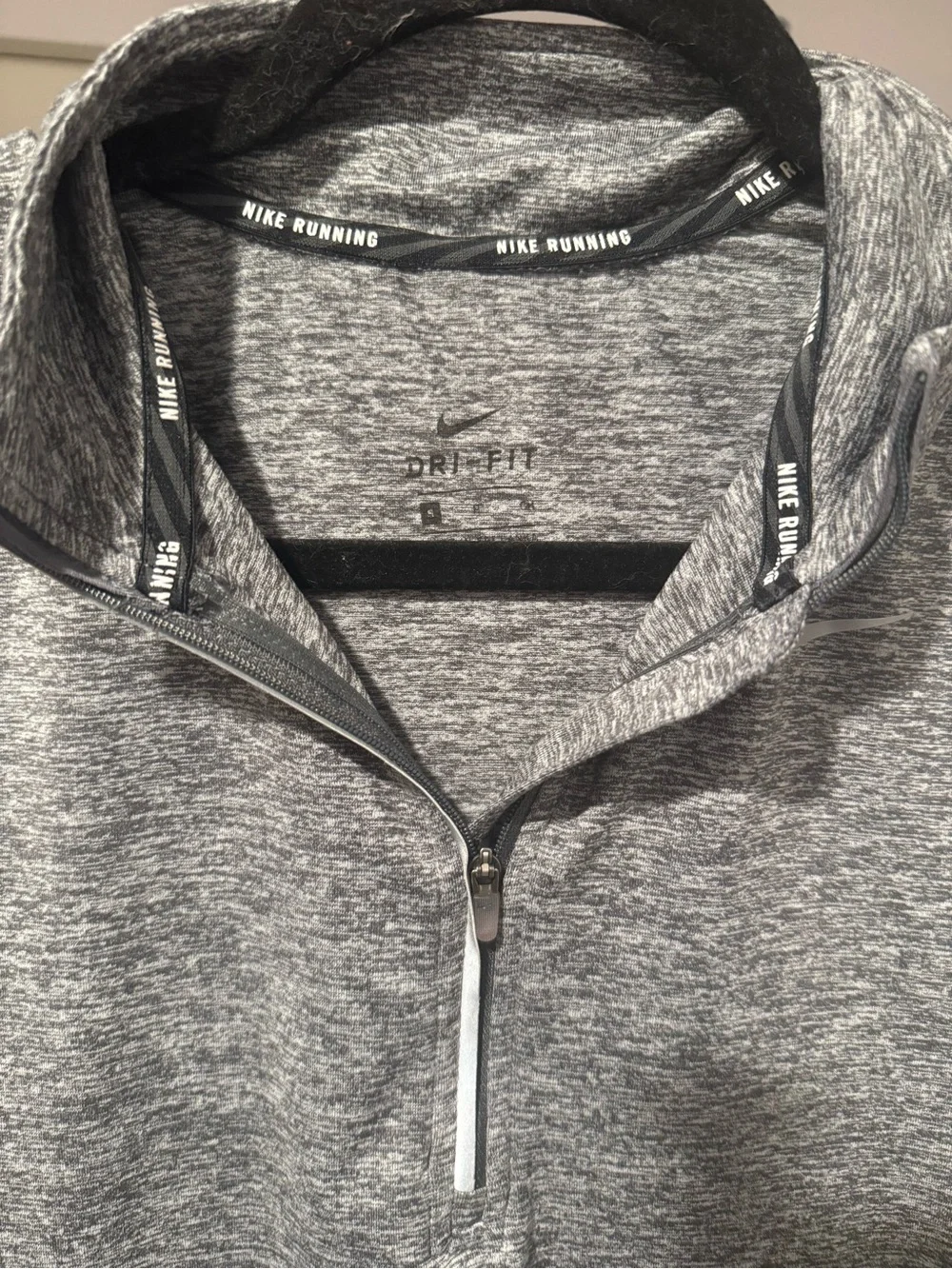 Nike Women's Heather Gray Quarter-Zip Pullover Sweater